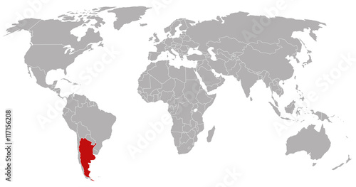 Argentinien auf der Weltkarte