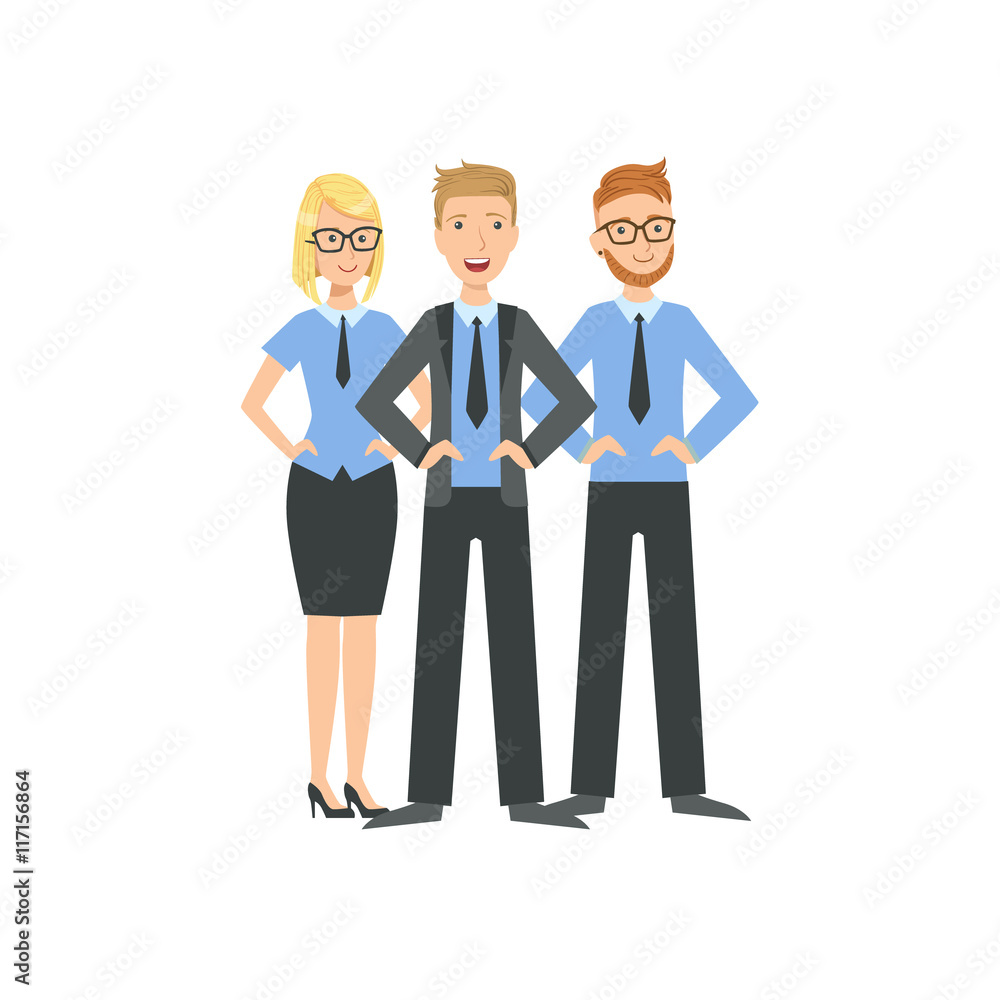 Three Managers Teamwork Illustration Three Managers Teamwork Illustration