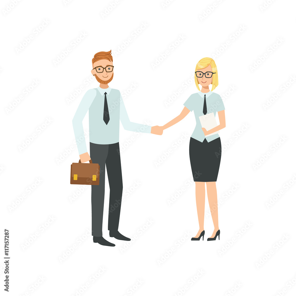 Managers Agreeing And Shaking Hands Teamwork Illustration Managers Agreeing And Shaking Hands Teamwork Illustration