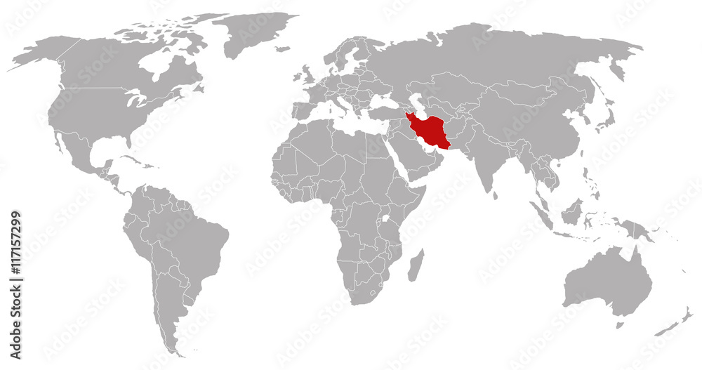 Iran on the world map