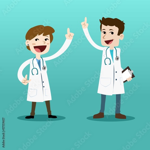 Happy cartoon doctors 
