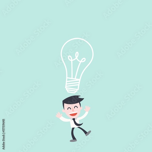 Businessman character having ideas 