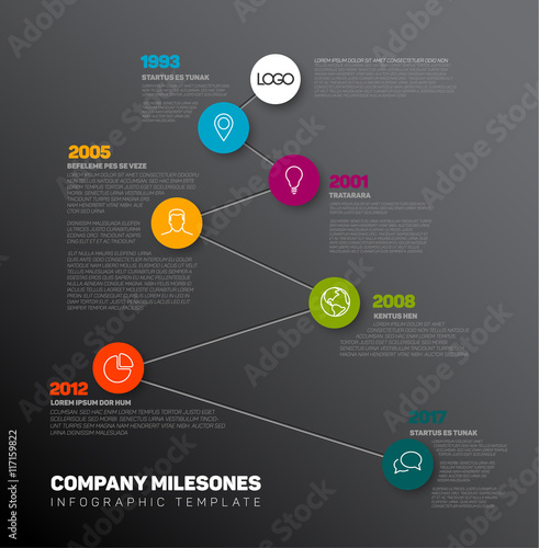 Vector Infographic timeline report template