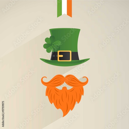 Leprechaun icon with a green hat and bushy red beard