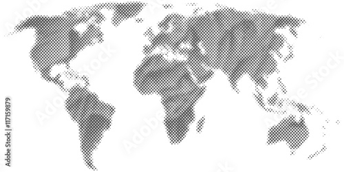 Abstract monochrome world map