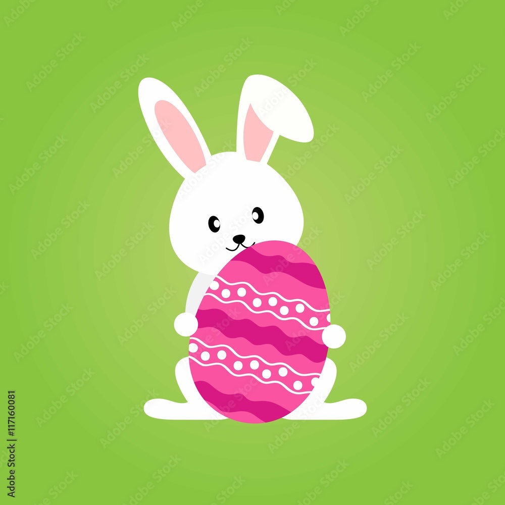 Lovely easter bunny with decorated egg Lovely easter bunny with decorated egg