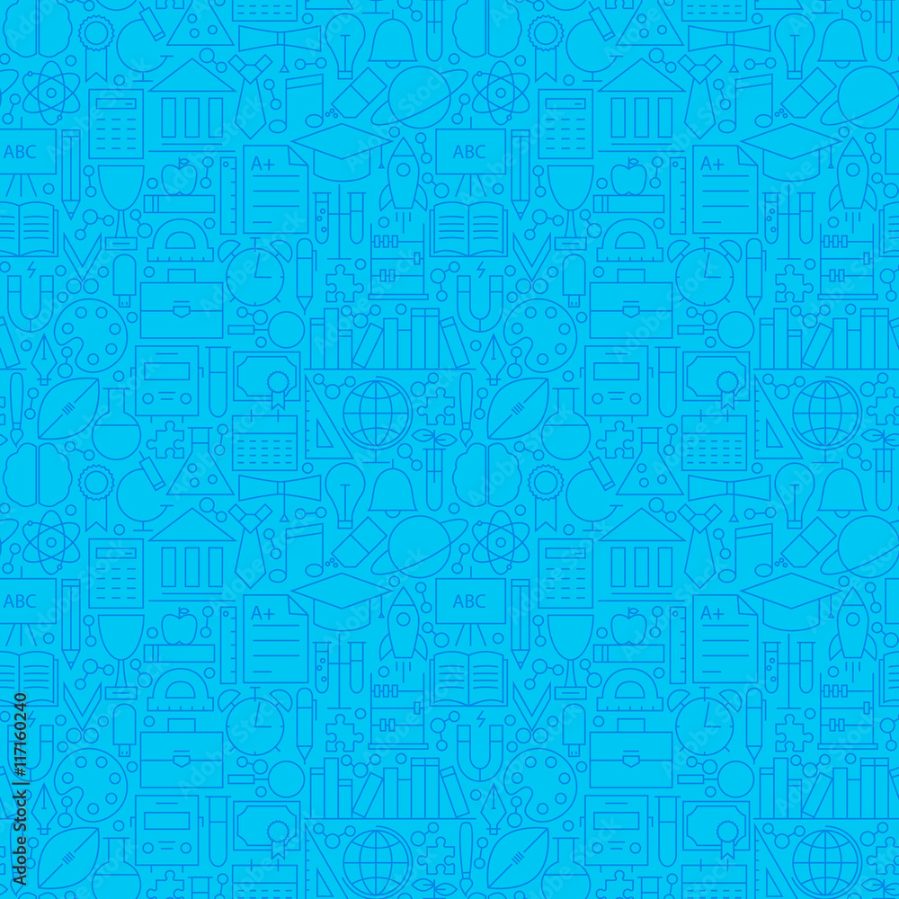 Line Science Education Blue Tile Pattern