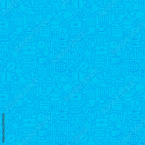 Line Science Education Blue Tile Pattern