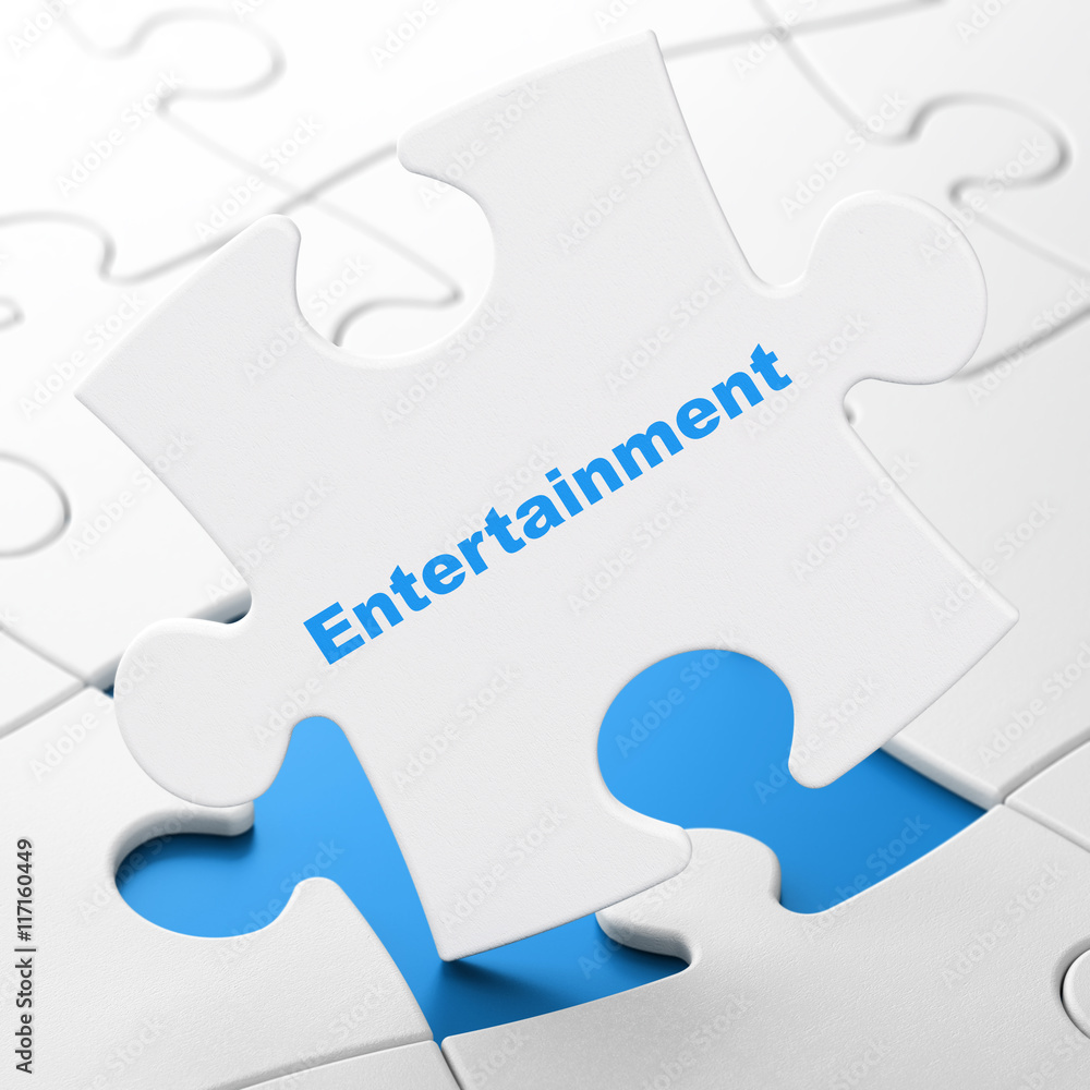 Holiday concept: Entertainment on puzzle background Holiday concept: Entertainment on puzzle background