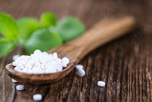 Obraz na plátně Portion of Stevia sweetener