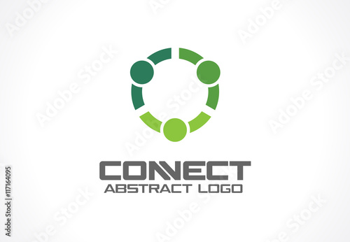 Abstract logo for business company. Corporate identity design element. Technology, Social Media Logotype idea. People connect, Circle, segment, section, geometric concept. Colorful Vector icon