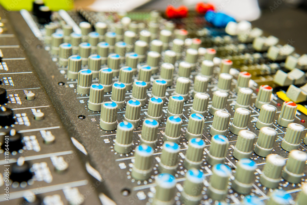 Close up of sound adjusting buttons Close up of sound adjusting buttons