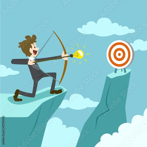 Entrepreneur trying to hit the target