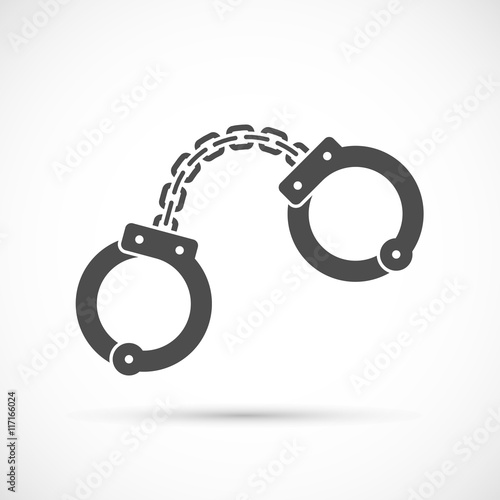 Handcuffs icon isolated