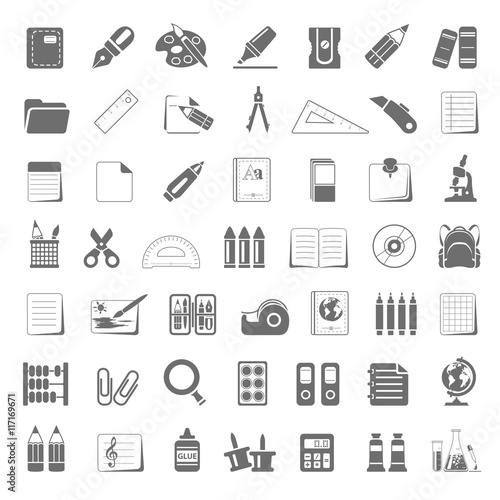 Black Icons - School Supplies