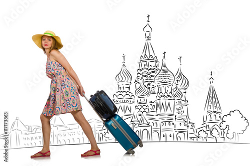 Young girl in concept of tourism to Russia © Elnur