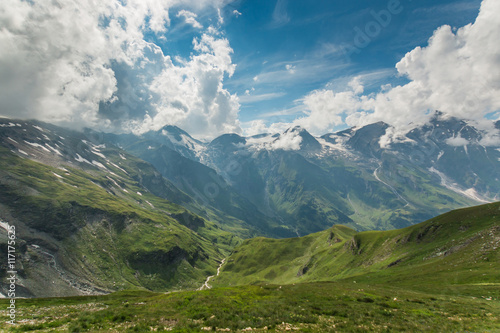 View from Grossglockner High Alpine Road on mountains © dtatiana