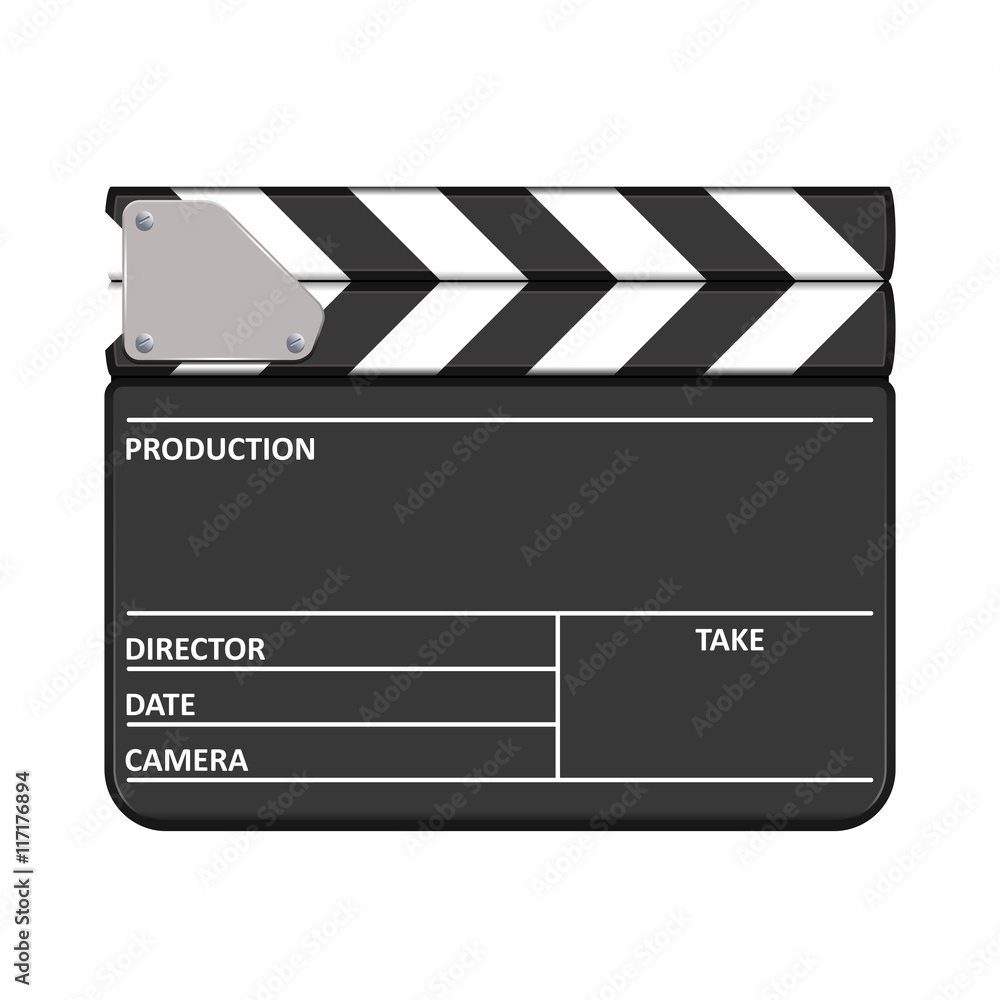 Clapperboard vector illustration | Realistic clapperboard vector icon isolated on white
