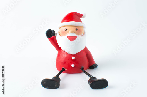  Santa Claus sitting, isolated on white background