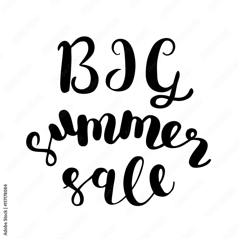 Big summer sale. Brush lettering. Big summer sale. Brush lettering.
