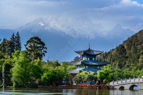The holy black dragon lake in Lijiang, China.