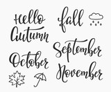 Hello Fall Autumn September October November set