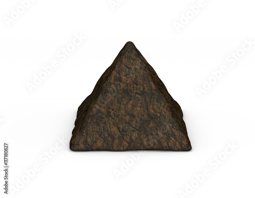 Stone isolated on white background.Stone pyramid.