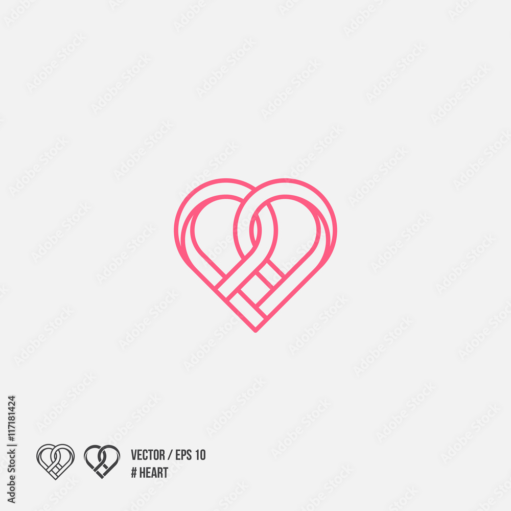 Heart icon, line design. Vector illustration isolated on white background. Heart icon, line design. Vector illustration isolated on white background.