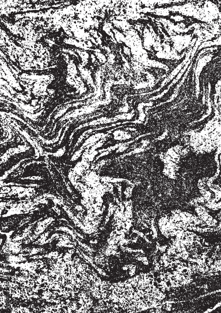 Fototapeta premium Marble background, vector illustration. Ebru technique, black and white.