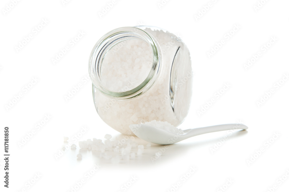 Salt in a glass container Salt in a glass container
