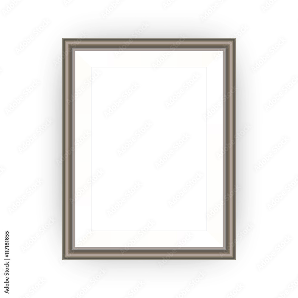 Brown picture frame with blank space, A4 or A3 format, isolated on white. Vector illustration EPS 10 Brown picture frame with blank space, A4 or A3 format, isolated on white. Vector illustration EPS 10
