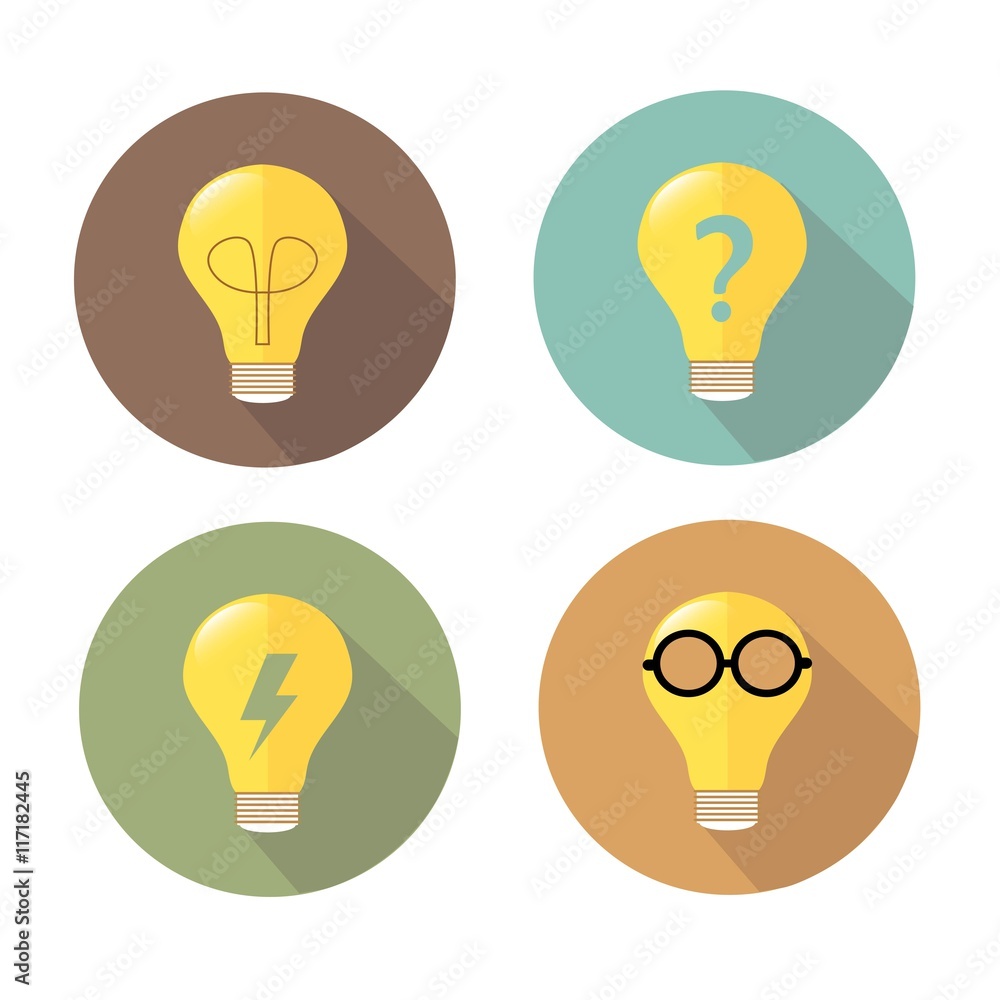 lightbulb in circle vector icon with shadow lightbulb in circle vector icon with shadow