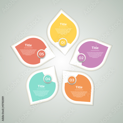 Vector circle arrows infographic, diagram, graph, presentation, chart. Business cycle concept with 5 options, parts, steps, processes. Infographics swirl data template.