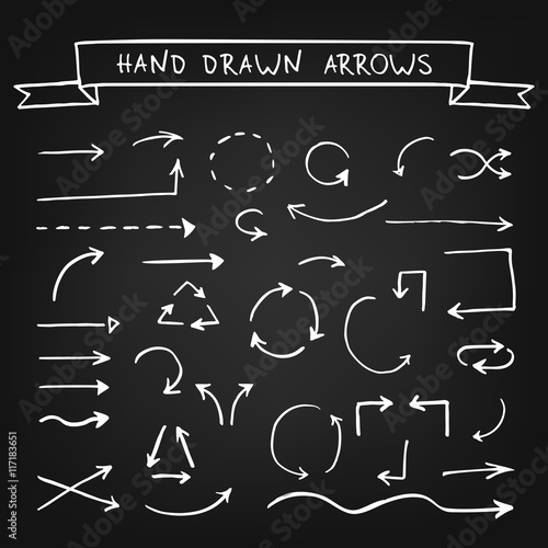 Chalk hand drawn arrows
