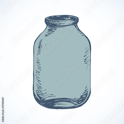 Glass jar. Vector drawing