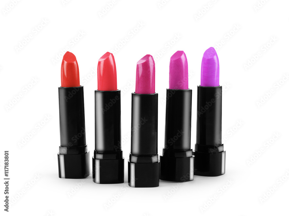 Fototapeta premium Red lipstick isolated on white background