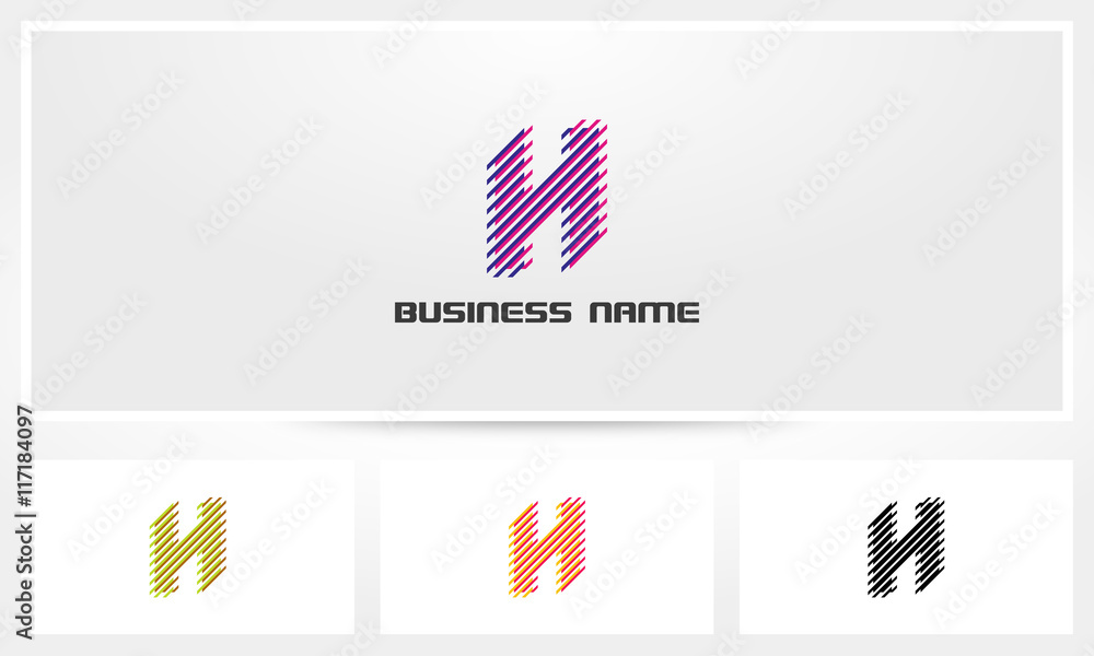 Diagonal Line Stripe H Letter Diagonal Line Stripe H Letter