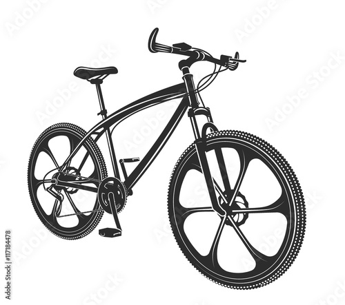 vector illustration moden bicycle isolated on white background
