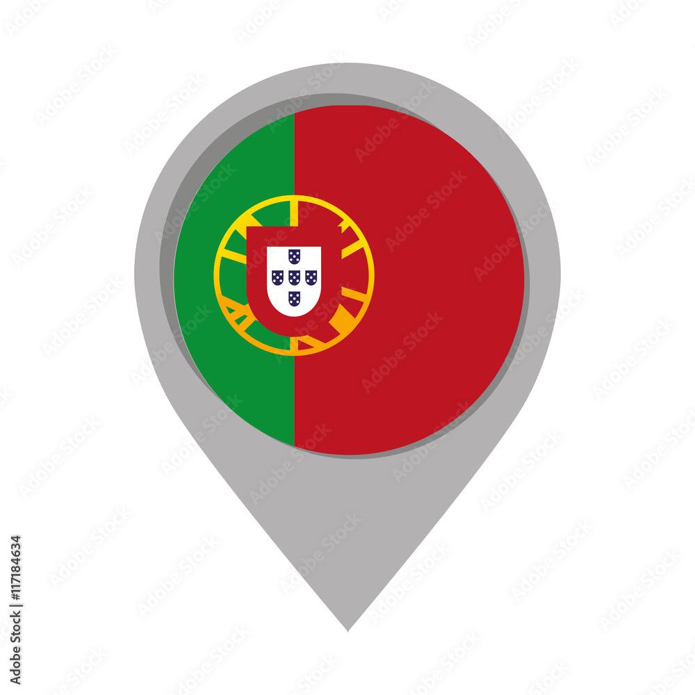 portugal pin pointer mark flag language icon