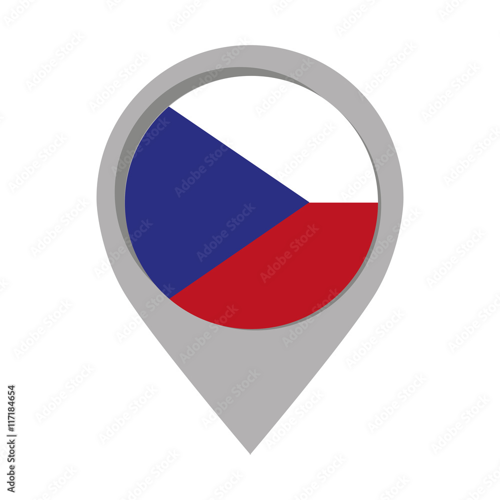 Czech Republic pin pointer mark flag language icon Czech Republic pin pointer mark flag language icon