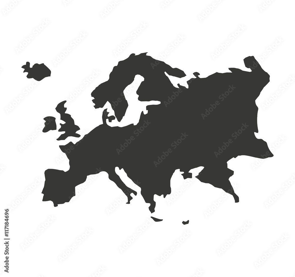 europe map silhouette icon