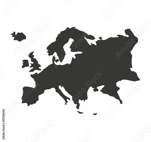 europe map silhouette icon