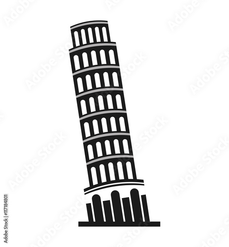 italy tower pisa icon