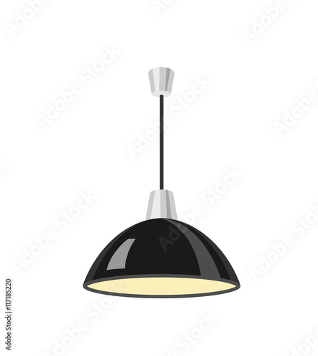 Hanging black lamp vector illustration.