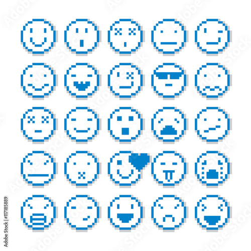 Vector pixel icons isolated...