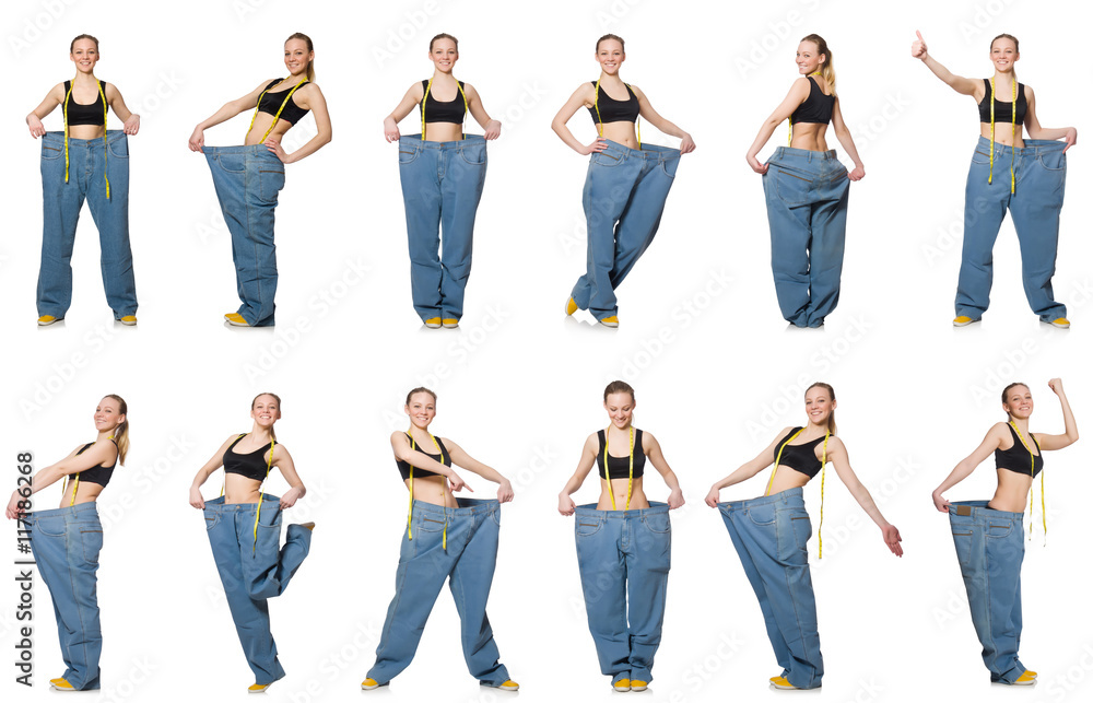 Obraz premium Composite photo of woman in dieting concept