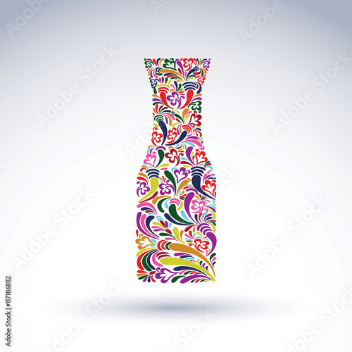 Bright flowery alcohol bott...