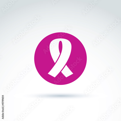 Breast cancer ribbon placed...