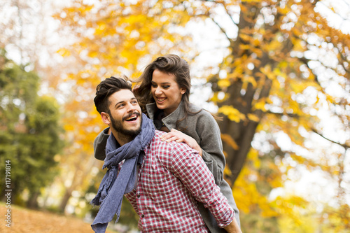 Young couple in the autumn ...