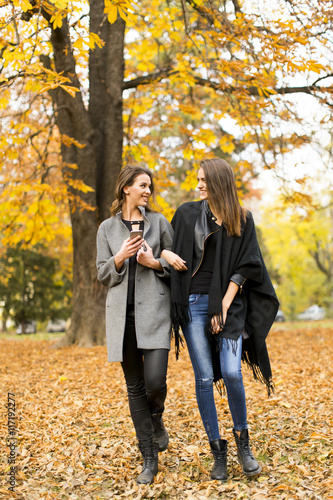 Young women in the autumn park © BGStock72